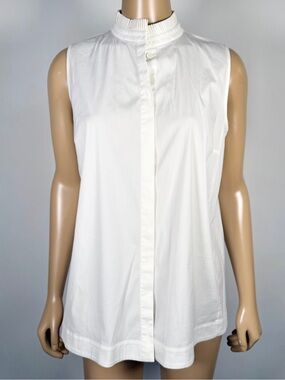 Lafayette 148 New York Women’s Size Medum Sleeveless Button Front Blouse